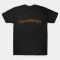 C7 Corvette Heartbeat Orange Supercar Ekg Sports Car Heart Beat Line Racecar Pulse T-Shirt