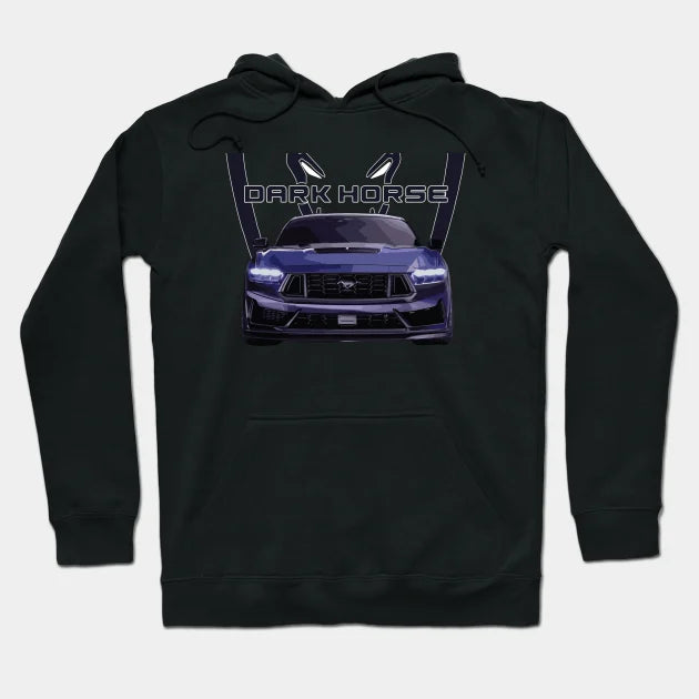 Blue Ember Dark Horse Mustang Gt 5.0L V8 Coyote Engine Performance Car S650 Hoodie